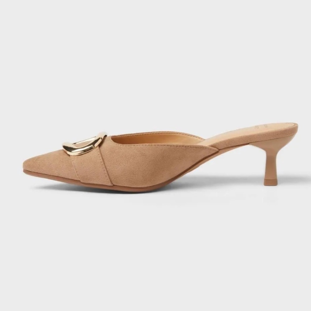 A NEW DAY Women's Larissa Pointed Toe tan Mule heels size various - Picture 3 of 6